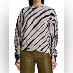 Proenza Schouler White Label Black Nude Tie Dye Crew Neck Sweatshirt Small USA